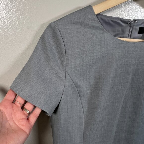 Theory Corti Sheath Dress Size 6 Gray Wool Career Work Office Minimal Interview - Picture 5 of 9